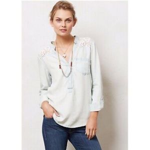 Light washed lace Chambray Anthropologie